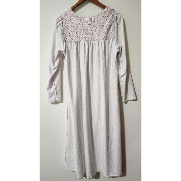 Lot of 2 Eileen West Womens Cotton Long Nightgowns Pink Blue Floral Size M - Picture 5 of 16
